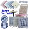 1 шт., квадратная клетчатая подушка с завязками, 16x16 дюймов, подушка для сиденья, напольная подушка для дома и улицы, столовой, сада, патио, дома и офиса