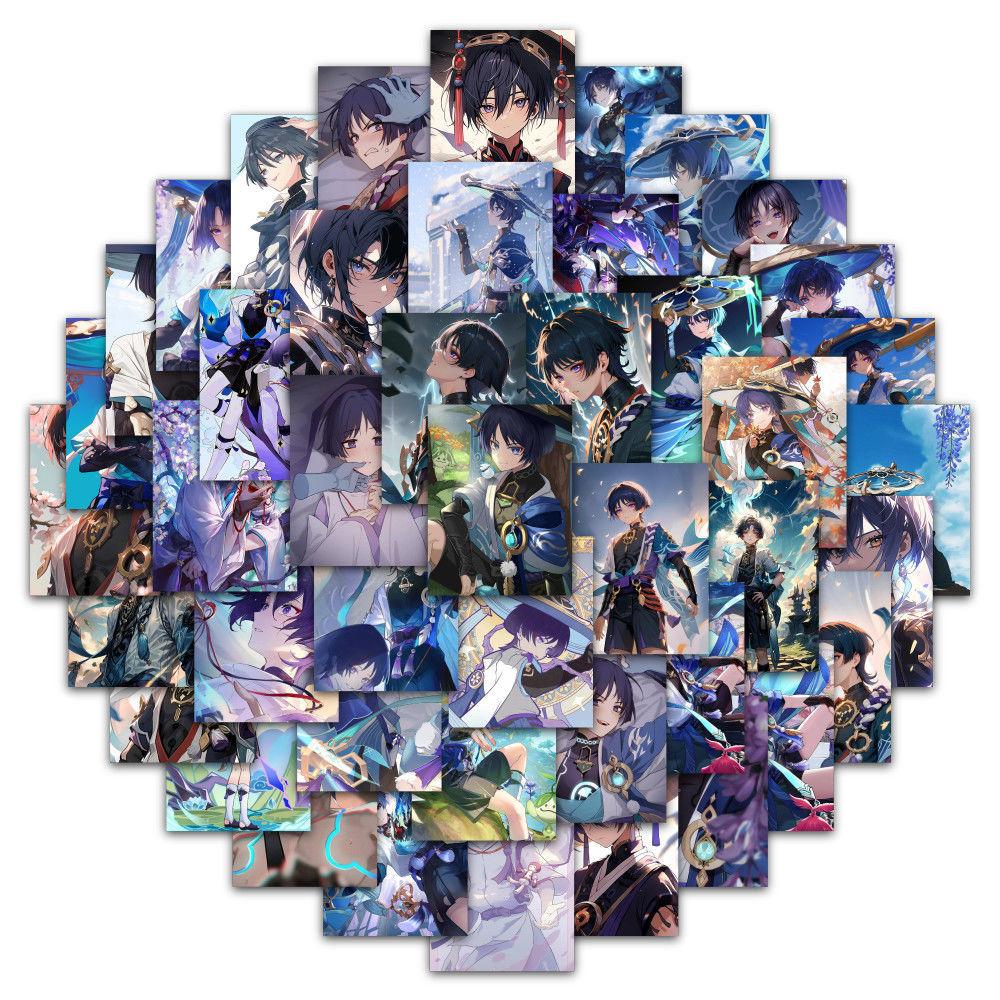 63шт Странник (Геншин Удар) Наклейки, самоклеящиеся украшения для рукописных журналов, периферийные наклейки