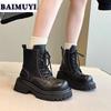 Женские ботильоны на платформе, туфли на среднем каблуке, тренд 2025 года, повседневные брендовые модные ботинки челси, зимние новые туфли-лодочки для ходьбы, женские ботинки