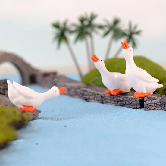 3Pcs Miniature Goosey Resin DIY Landscape Garden Terrarium Figurines Accessories KTY