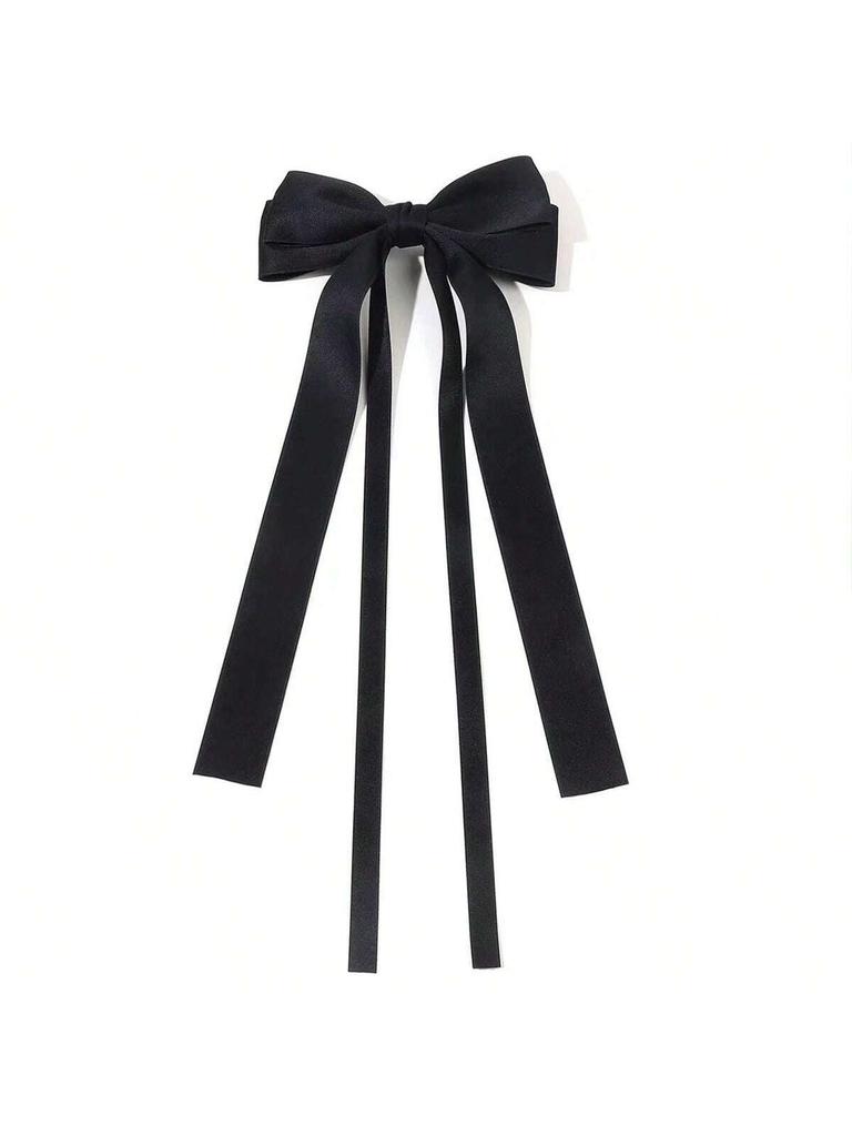 1pc Multi-color Cute Hair Clip, Bow Hair Clip, Long Tail Bow Hair Accessory, Large Ribbon Bow Satin Hair Clip