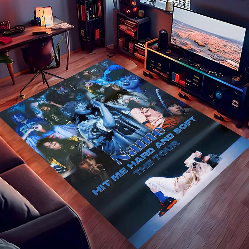 Custom personalization Billie Eilish Print Area Rug - Soft, Washable Non-Slip Indoor Mat,Living Room,Home&Office Decorative Rug