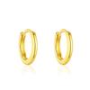Classic Everyday Essential Plain Huggie Hoop Earrings - Sterling Silver Yellow Plated