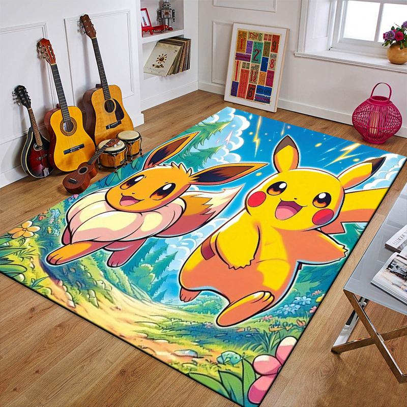 Мультяшный Покемон Аниме 3D Ковер Коврик для Дома Гостиной Спальни Дивана Прихожей Декор, Коврик для Детской Игровой Зоны Нескользящий Напольный Коврик Подарки