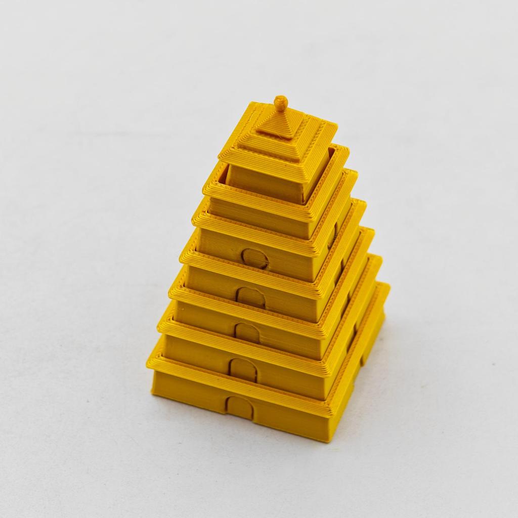 3D Складная Вращающаяся Пагода: Детская игрушка для снятия стресса и модель культурной архитектуры