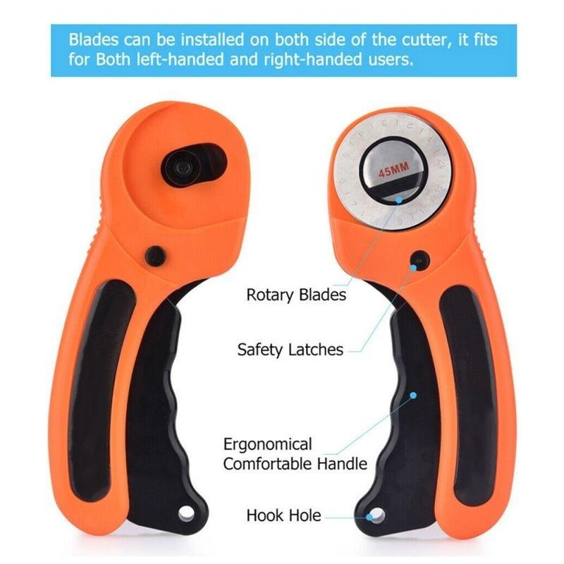 45 мм роторный резак, набор лезвий, круглый стеганый кожаный резак для ткани, инструмент для шитья изделий из кожи