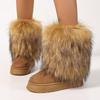 Winter Women Fluffy Faux Fox Fur Boots Woman Plush Warm Snow Boots Luxury Footwear Girls Furry Fur Bottes Fashion Winter Shoes