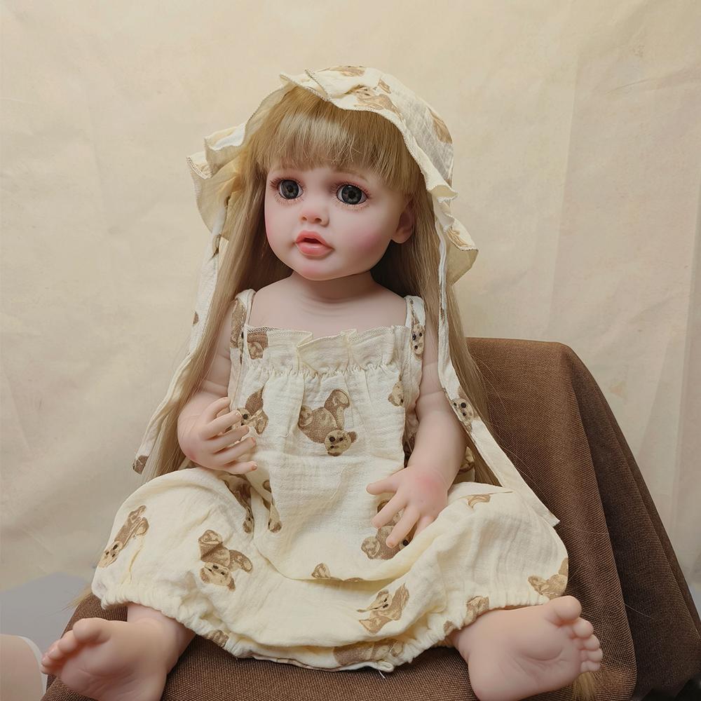 22-дюймовая кукла-реборн Бетти, мягкая силиконовая игрушка из винила с полным телом, реалистичная игрушка для новорожденного, парик для волос, подарки для детей, игрушки
