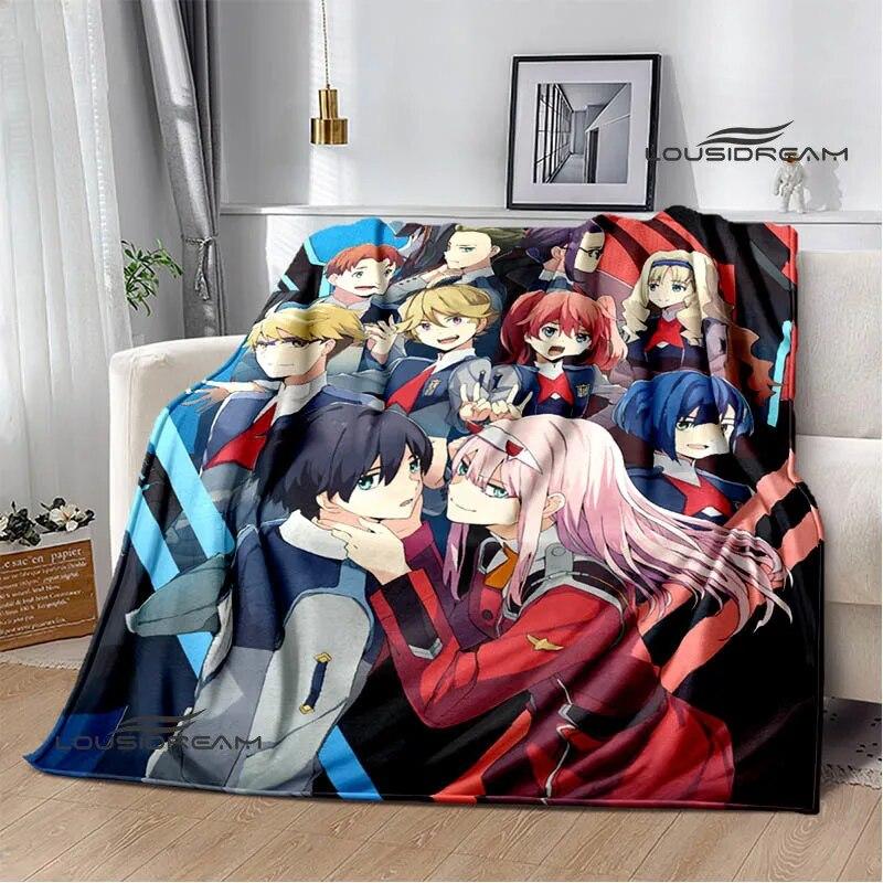 Одеяло «ДАРЛИНГ во Франксе» с героями мультфильмов, фланелевое теплое одеяло, мягкое и удобное одеяло, одеяло для пикника, подкладка для кровати, подарок на день рождения