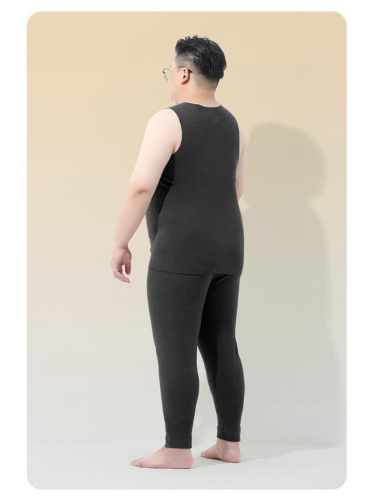 Мужской теплый бесшовный бархатный жилет больших размеров на осень/зиму - футболка без рукавов