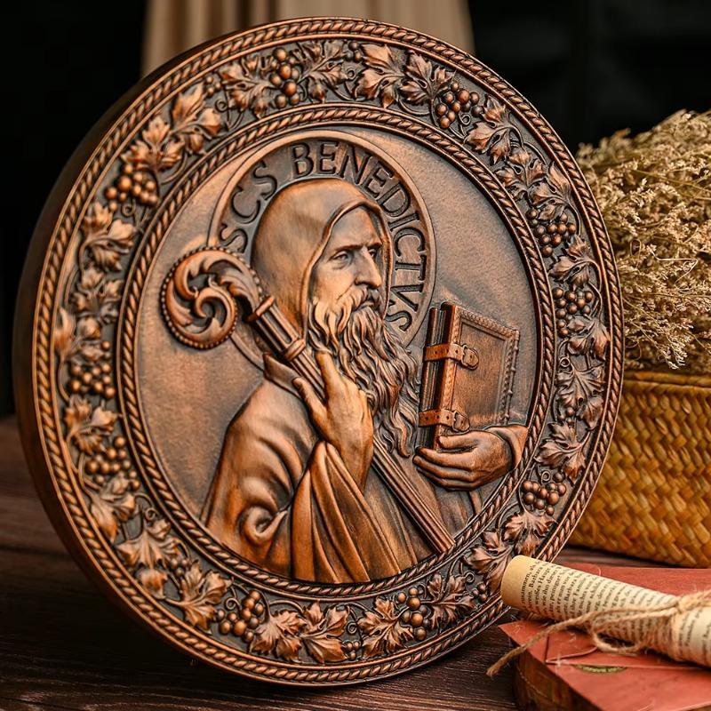Ретро-статуя Святого Бенедикта, католическая икона, религиозная фигура, церковное украшение, домашняя комната, украшение для рабочего стола