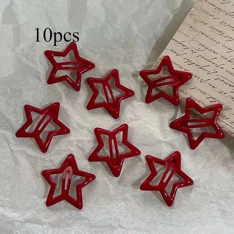 Заколка для волос Lucky Red Star Pentagram BB Clip Mini Cute Broken Hair Girl Hair Accessories Princess Bangs Clip Hairpin Edge Clip