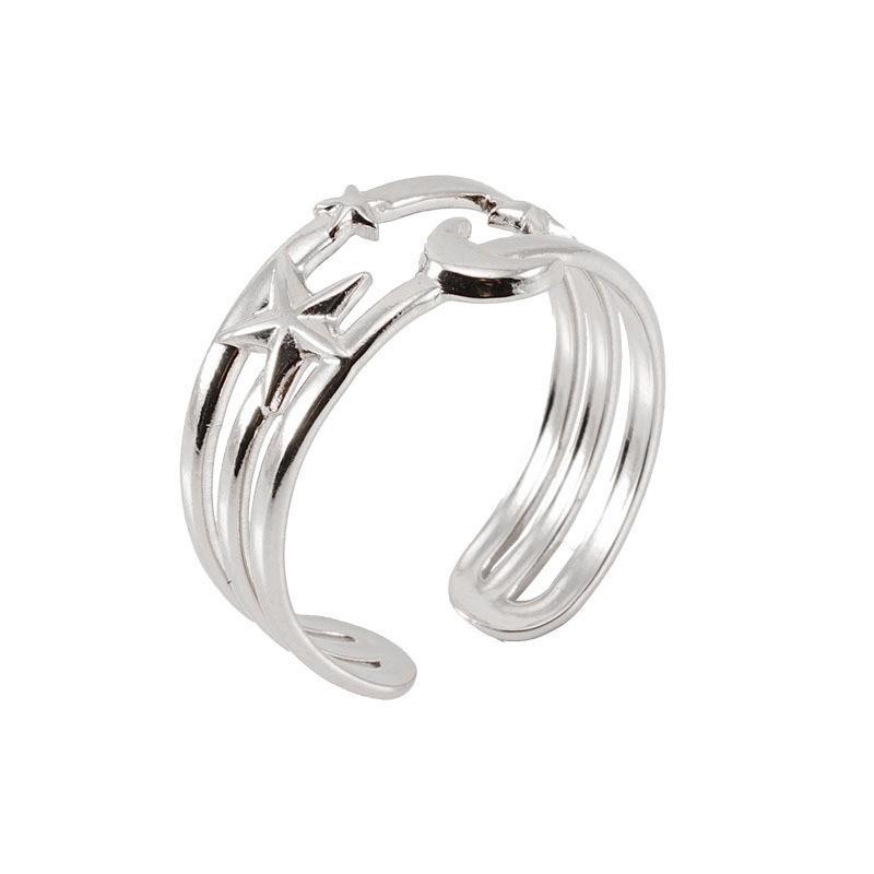 Новое модное кольцо из титановой стали с полым дизайном, нишевое простое женское трендовое открывающееся регулируемое кольцо