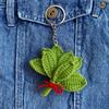 Yousheng Woven Keychain Handmade Pomelo Leaf Design Lucky Charm Keychain Hand-Crocheting Decorative Pendant Car Backpack Accessories