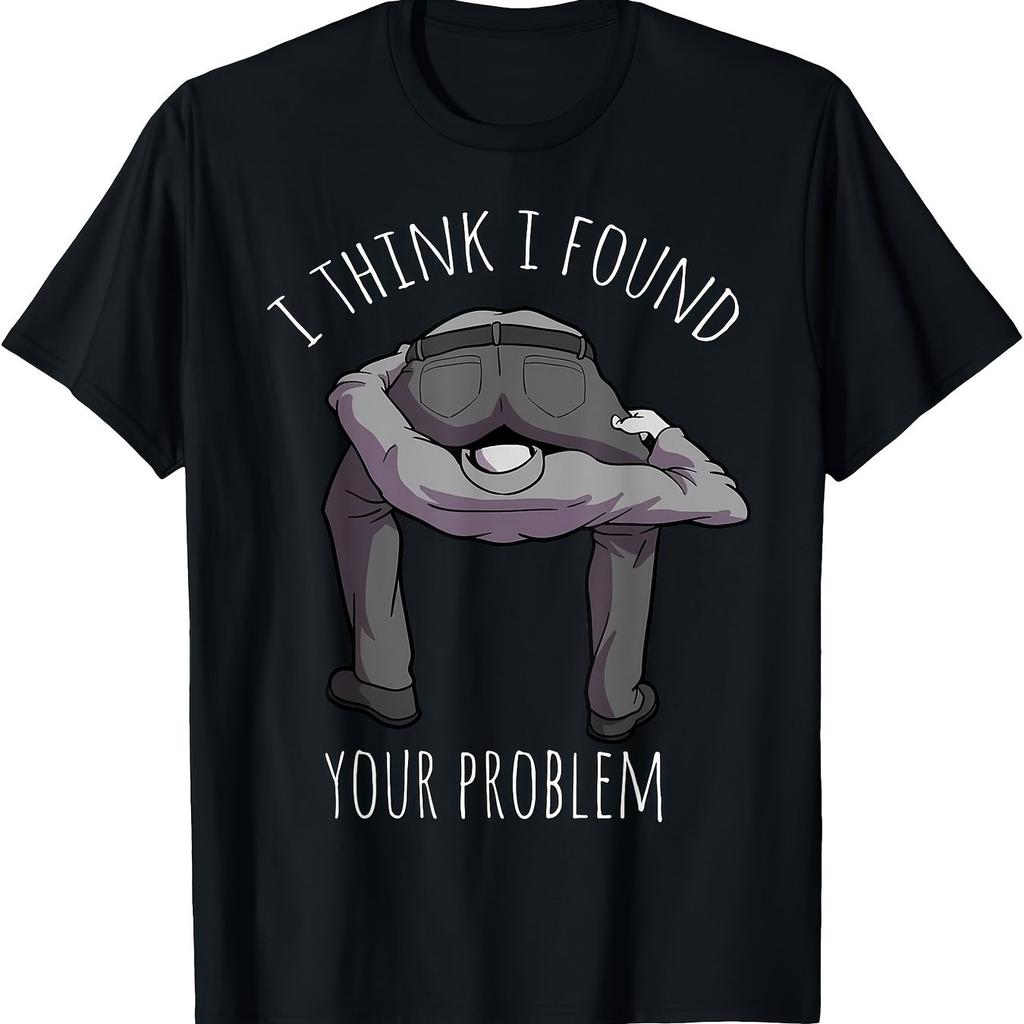 Funny Problem Found Sarcastic Graphic Tee Men Breathable Cotton Casual Round Neck Tshirt