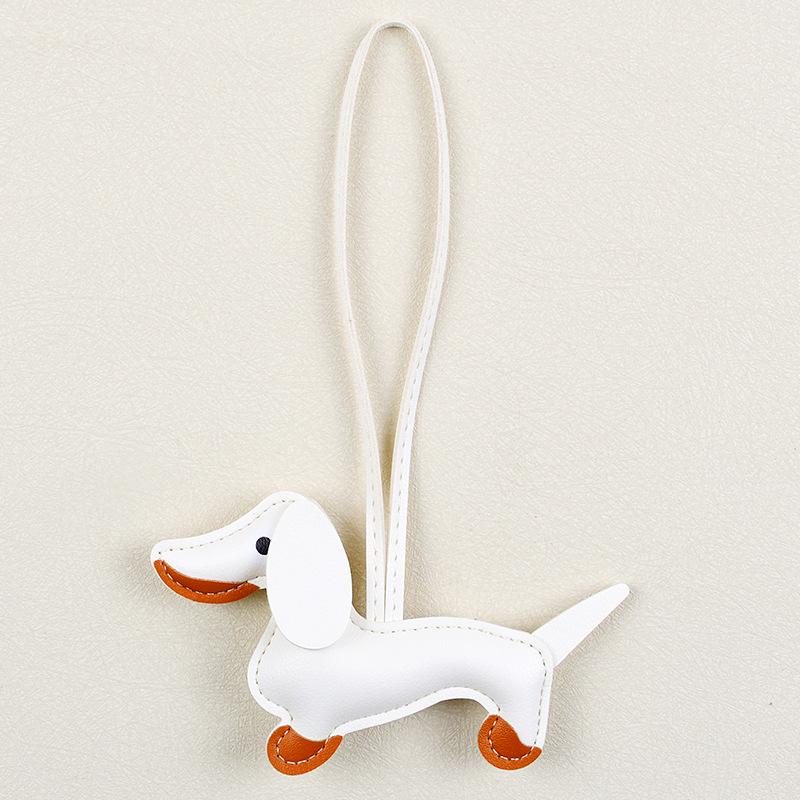 Dachshund Pendant Bag Charms: Cute, Versatile PU Puppy Keychain Accessory