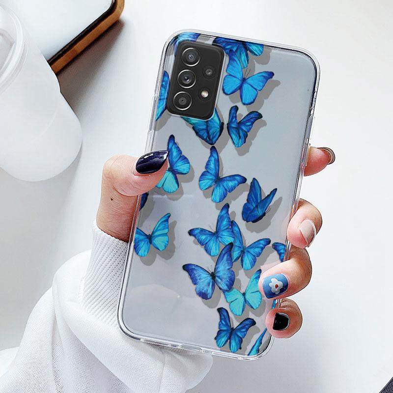 Чехол для телефона Samsung A52s A52 Цветочный силиконовый чехол для Samsung Galaxy A52 Fundas Coque Прозрачный мягкий Capas Цветочный TPU