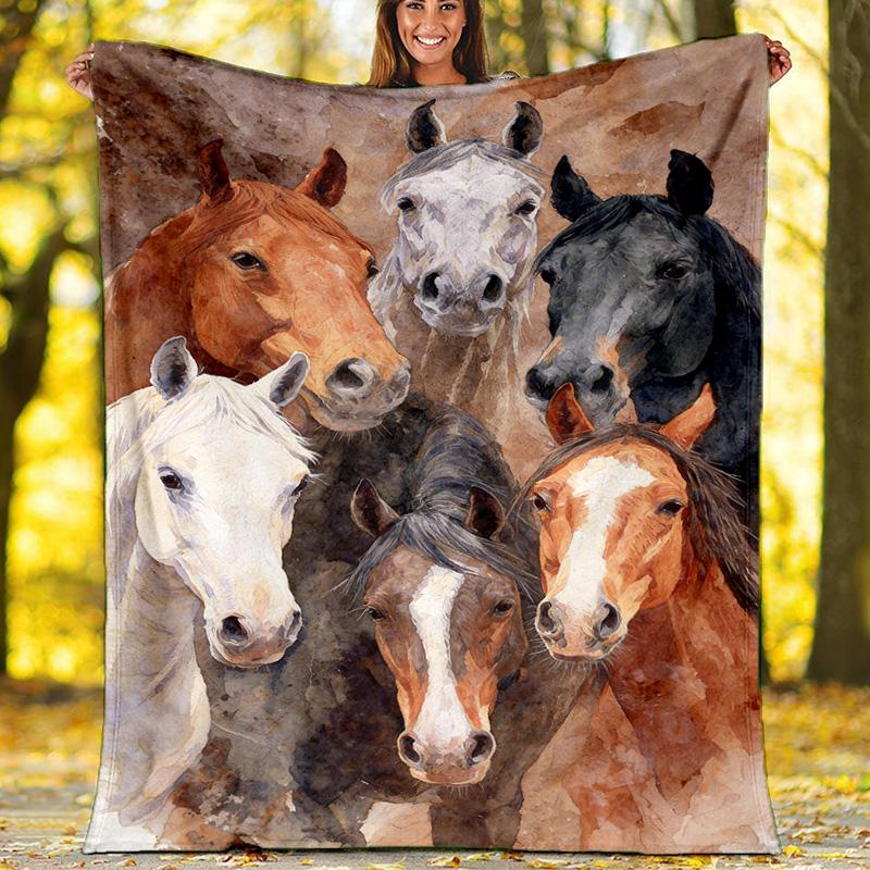 Little Prince Fox Starry Sky Fleece Printed Flannel Blanket, Warm Soft Throw Sofa Bed Blanket