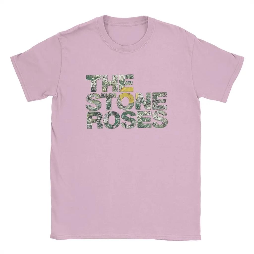 The Stone Roses Logo T Shirts for Unisex Pure Cotton Funny TShirt Round Neck Christmas Tour Tee Shirt Short Sleeve Clothing Summer