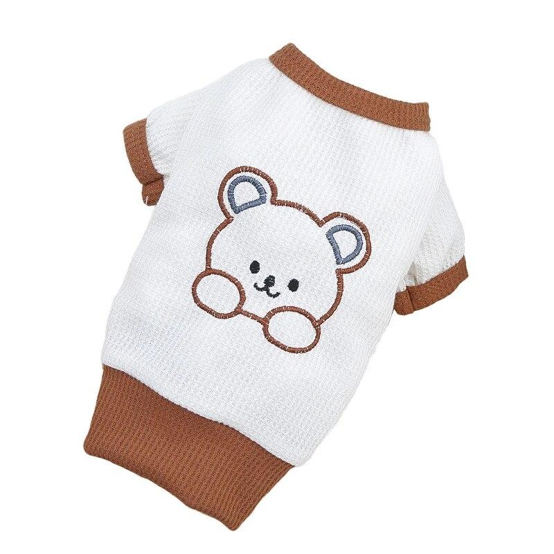 Платье с милым медведем и собакой, одежда для пар щенков, футболка для маленьких и средних собак, юбка йорка, наряды для чихуахуа, одежда для домашних животных