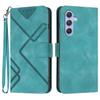 For Samsung Galaxy A55 5G Wallet Case Line Imprinted PU Leather Phone Cover with Strap
