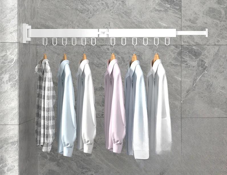 Настенная складная сушилка для одежды из алюминиевого сплава, идеально подходит для балкона, спальни, кухни, гостиной