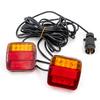 2Piece/Set 12V Rear Towing Trailer Tail Light 16 LED 10m Cable 7 Pin Universal Brake Stop Waterproof License Number Plate Lamp