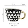 Ceramic Mug Hand-Painted Irregular Chessboard Checkered Coffee Cup Large Capacity Water Cup Milk Tea Oatmeal Mugs Household