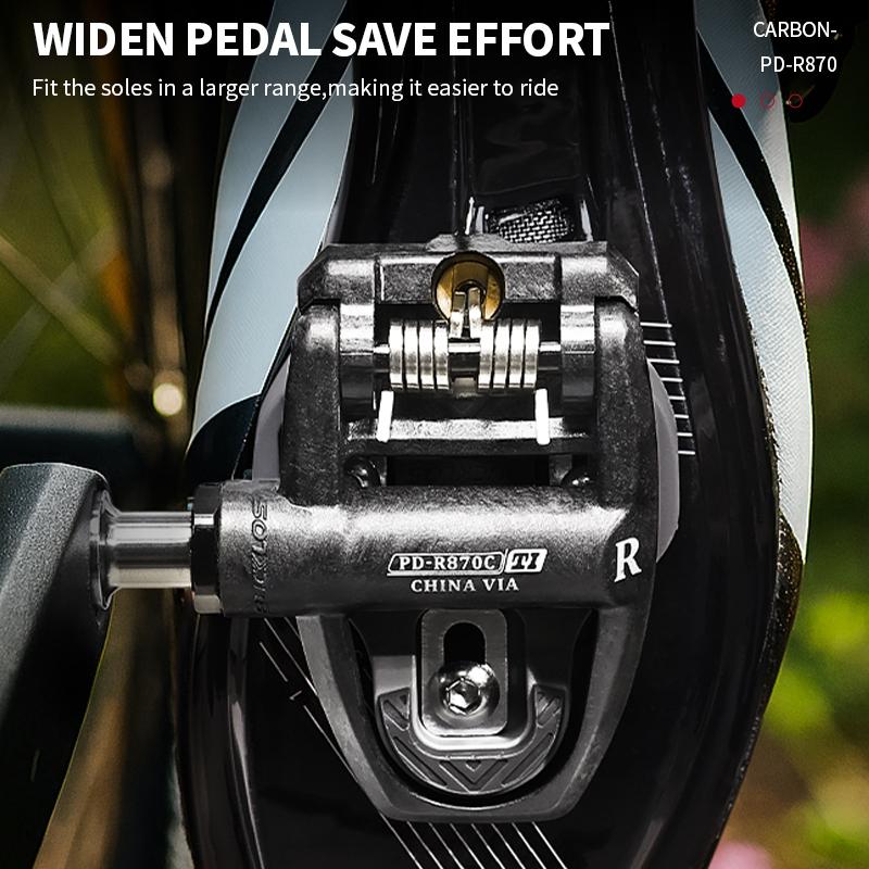BUCKLOS Road Bike Pedals Self-locking Pedal Carbon Bicyle Clipless Pedal with Cleats Ultra-Light Nylon Professional Cycling Part