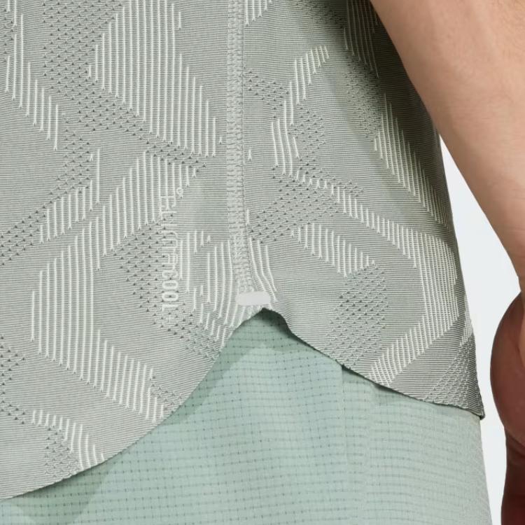 Adidas Ultimate Engineered Climacool Comfortable Soft Versatile Short Sleeve T-Shirt Men Tops Silver-Green JD7808