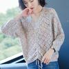Women's Spring V-neck Loose Comfortable Top Korean Style Temperament Elegant Thin Sweater
