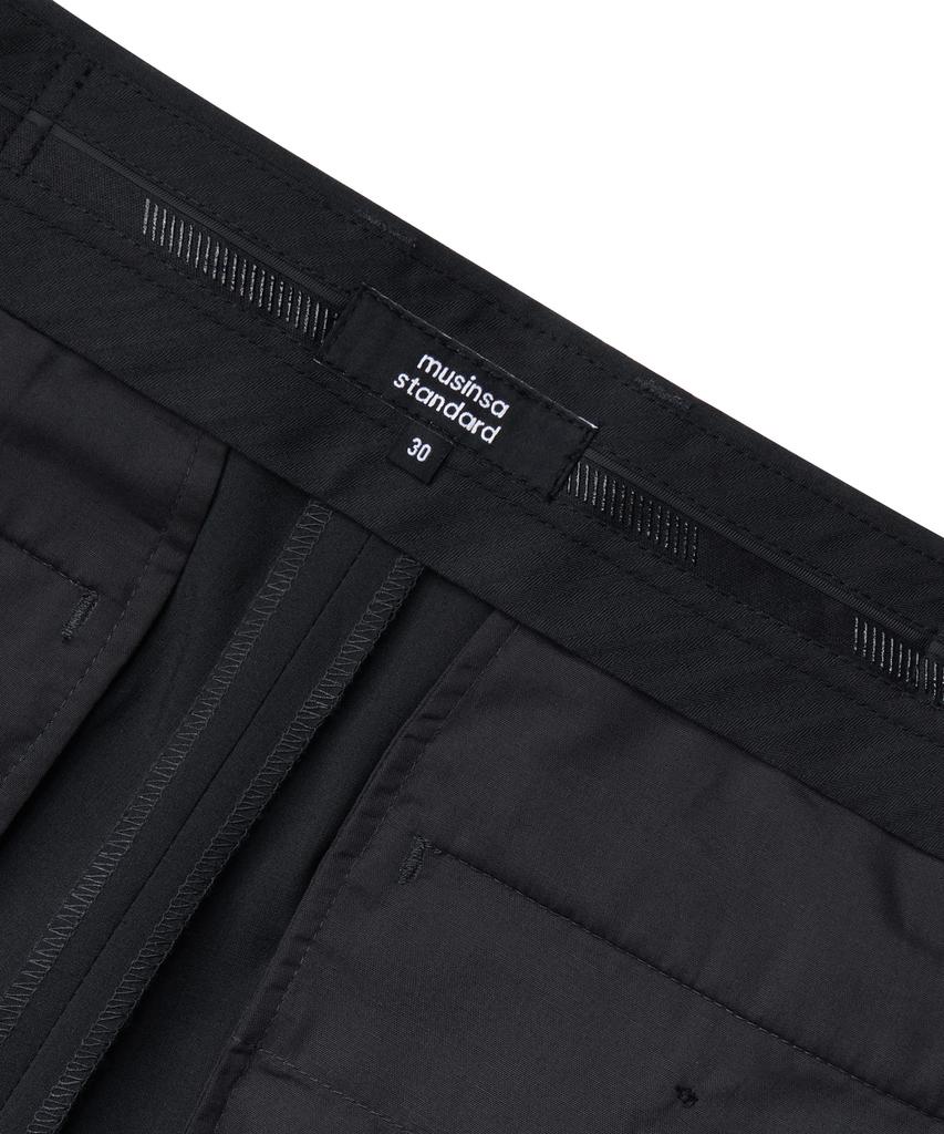 MUSINSA STANDARD [Cooltandard] Real Wide Hidden Banding Slacks [Gray]