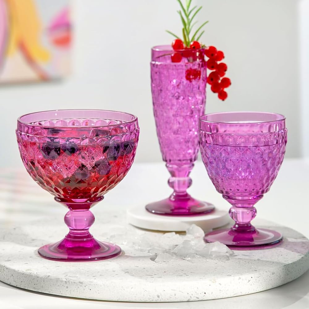 [Imported] Villeroy Boch Boston Wine Glass, Berry, Approx. 8cm Diameter x 12cm Height, Approx.