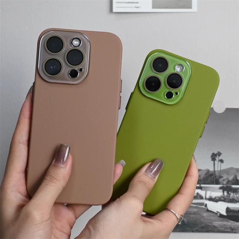 Простой приятный на ощупь матовый чехол с полной защитой объектива для iPhone 16 15 14 13 12 11 Pro Max Plus, жесткий ПК, противоударный