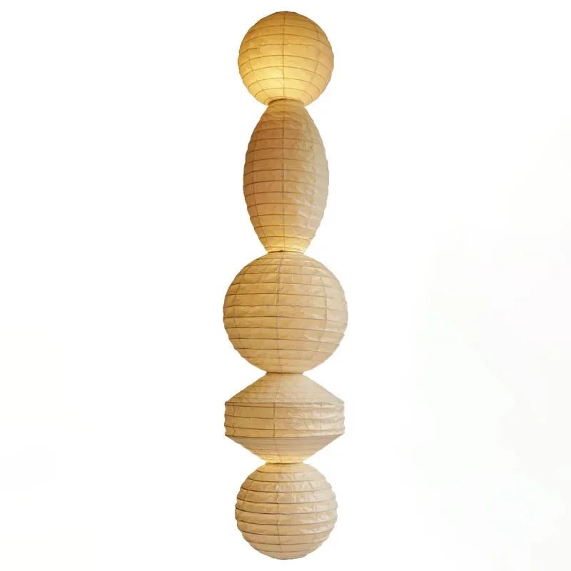 Люстра в японском стиле из бумаги Noguchi Isamu простая, доступная роскошь, креативная, гостиная, кровать, кабинет, шарообразная лампа