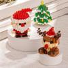 Merry Christmas Micro Building Blocks Santa Claus Elk Snowman Christmas Tree Assembled Mini Bricks Figure Toy For Kid Gifts