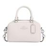 Coach Сумка-портфель 19 Логотип из букв Застежка-молния Гладкая кожа Сумка-боулинг На плечо Через плечо Сумка Женские сумки Средний размер Серебристый Белый CT776-SVHA