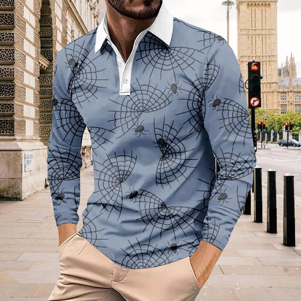 Мужская рубашка с длинными рукавами и воротником на пуговицах, модный повседневный топ