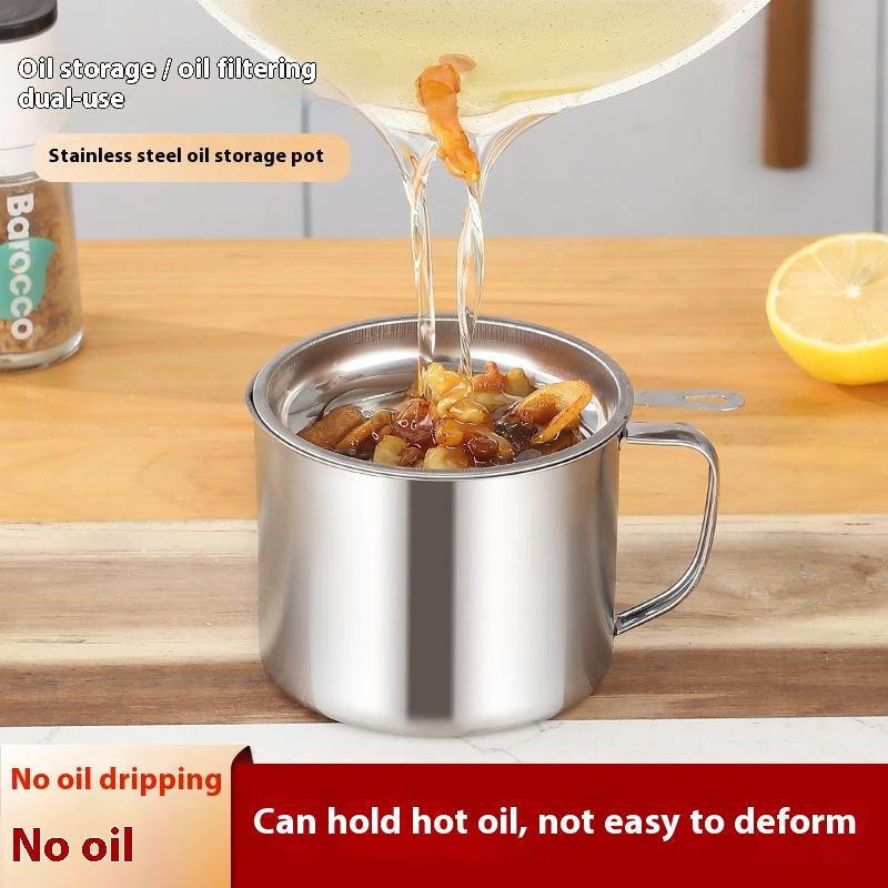 Контейнер-кувшин из нержавеющей стали для процеживания масла с фильтром и подставкой, емкость для хранения кулинарного масла, кухонные бытовые инструменты