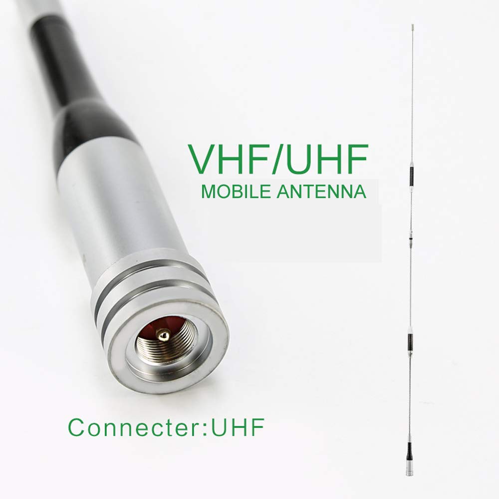 COOGUY Mobile Antenna Car High Gain Repeater Compatible Total Length 158cm 2 Band Amateur Radio Short SG-7900 144/430MHz