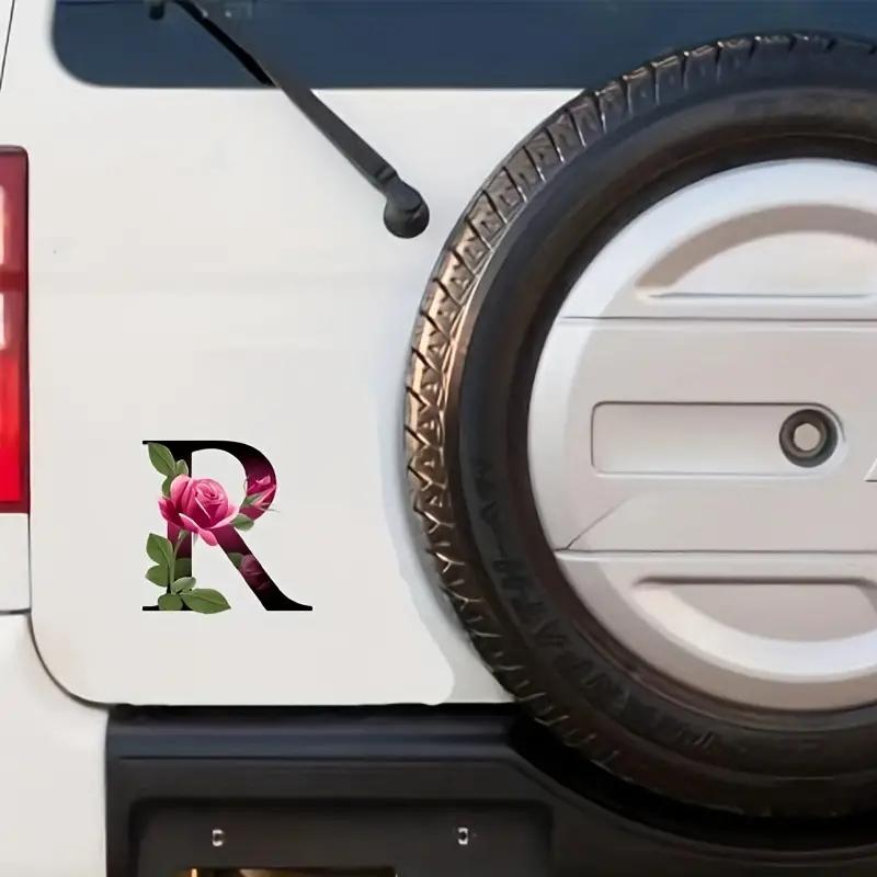 J481 # Автомобильная наклейка с розовым алфавитом, водонепроницаемая виниловая наклейка, автомобильные аксессуары, декор