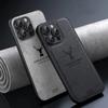 Роскошный чехол из ткани и кожи с узором головы оленя для iPhone 15 14 13 12 11 16 Pro X XR XS Max 7 8 Plus Противоударная задняя крышка