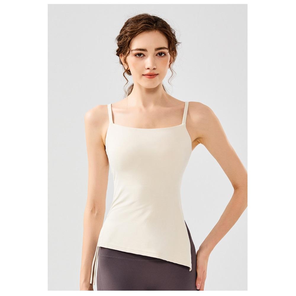 Обнаженная одежда для йоги на кулиске с плиссировкой для женщин, топы для фитнеса, стройнящие и придающие фигуре, женские топы с фиксированными нагрудными вкладышами, майки, спортивные жилеты, лето