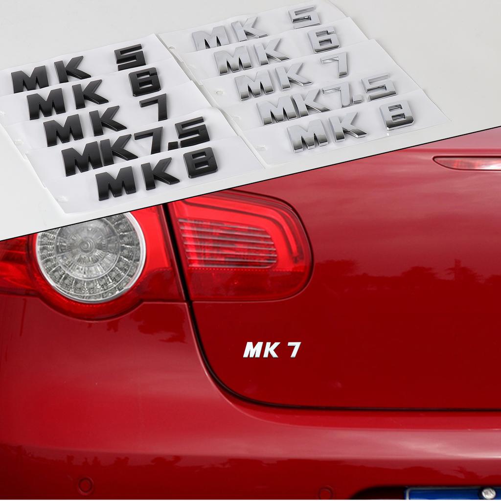 YNEPB1 ABS MK5 MK6 MK7 MK7.5 Letter Emblem Car Body Rear Trunk Badge Sticker For Volkswagen VW Polo Sharan Golf Scirocco Touran Touareg