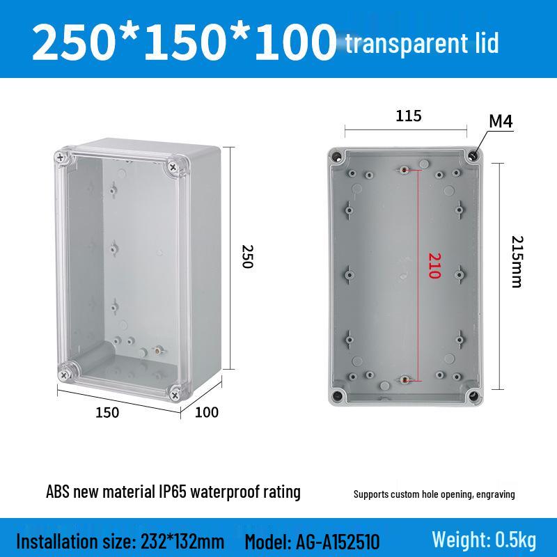 Уличный водонепроницаемый ABS корпус блока питания и розетки для мониторинга с клеммной колодкой и кнопкой