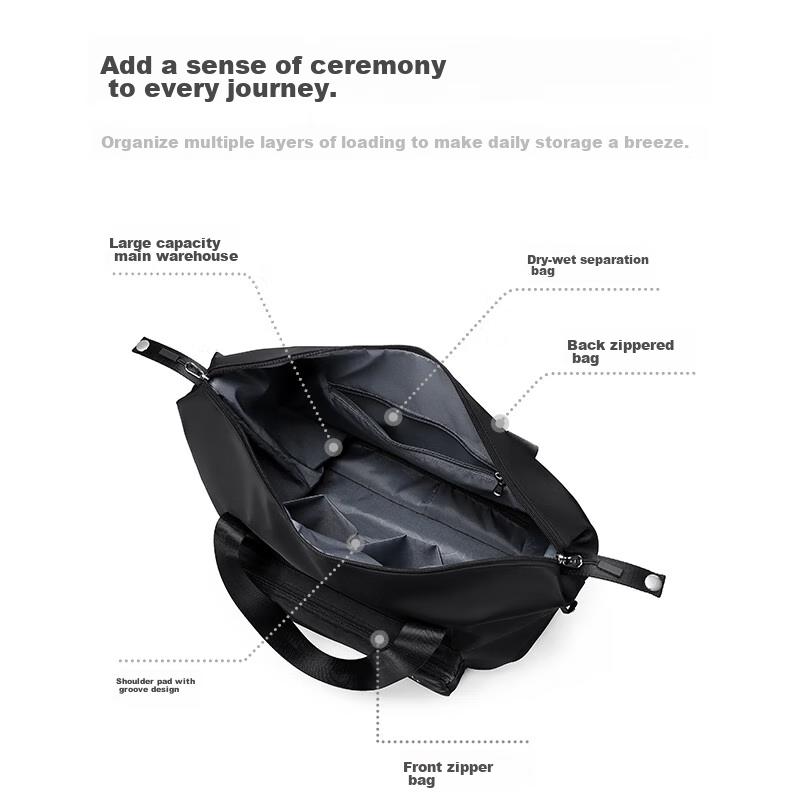 GOLF Foldable Expandable Travel Bag, Sports and Fitness Handbag, Luggage Bag, Black