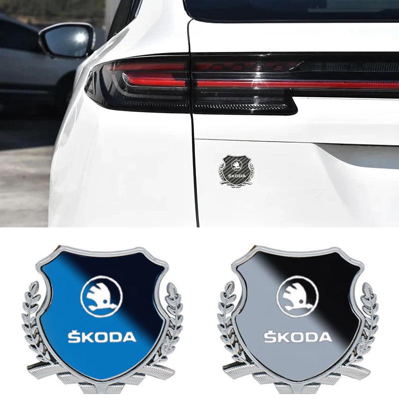 Alloy Car Fender Emblem Window Badge Personalized Sticker for Skoda Octavia Kamiq Kodiaq Superb Fabia Karoq Citigo Yeti Rapid