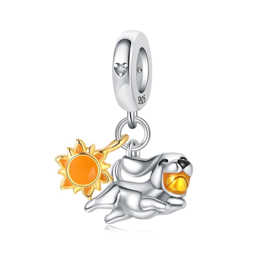 Orstarry 925 Silver Little Bear Pendant Beads Charm Bracelet Jewelry DIY Gifts for Party Animal Lovers