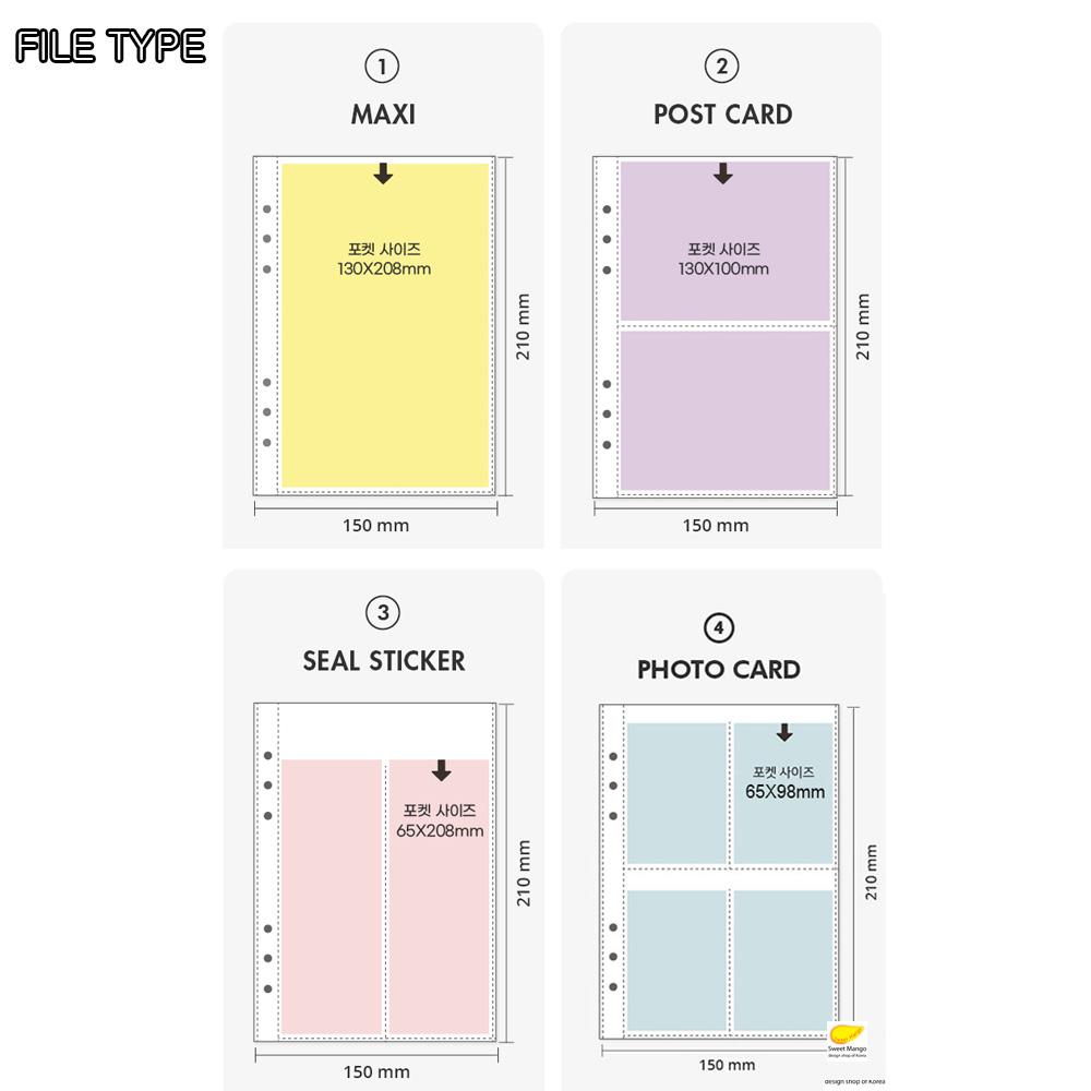 SM KOREA A5 6 отверстий сменный файл рукав фотокарта печать наклейка чехол для открыток Idol Collect держатель для файлов для хранения
