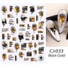3D Flowers Leaves Nail Stickers Decals Gold Black Bronzing Flowers Gradient Adhesive Sticker Nail Design Art Decorations